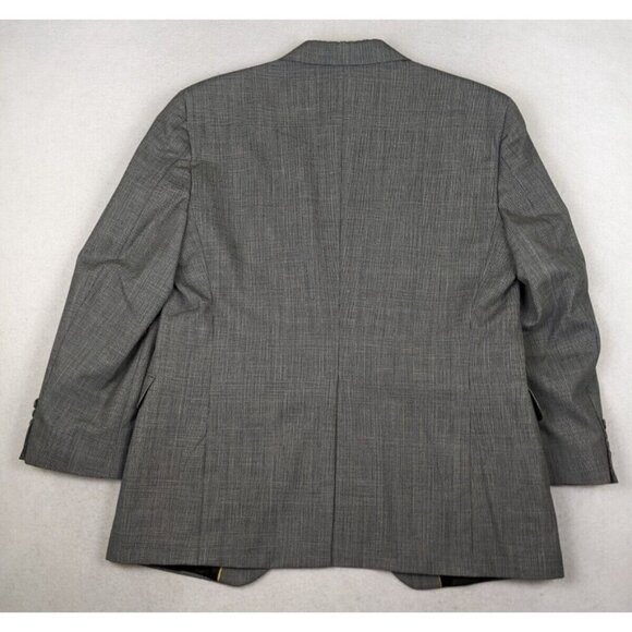 HAGGAR IMPERIAL - MEN'S GRAY PLAID WOOL BLAZER JACKET SPORT COAT - SIZE 44 - Picture 13 of 13